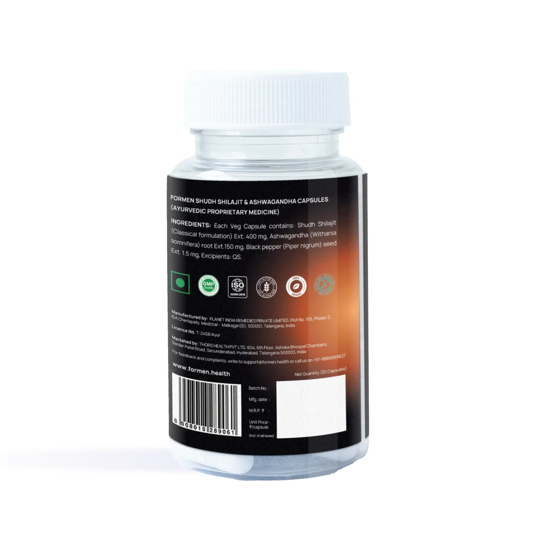 Shudh Himalayan Shilajit & Ashwagandha – Vitality, Mood & Performance Capsules for Men - DragonVitality
