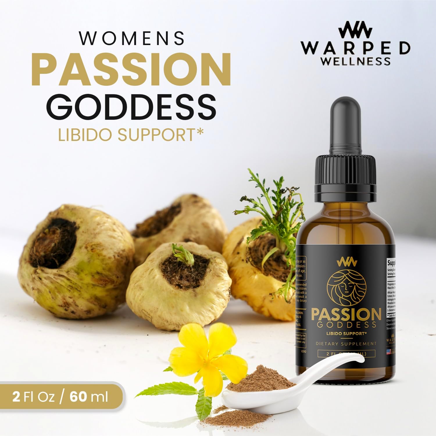 Warped Wellness Womens Libido Booster Drops | Maca Root for Female Specific Arousal | Passion Goddess | Enhance Desire Boost Intimacy and Wellness Supplement Support - DragonVitality
