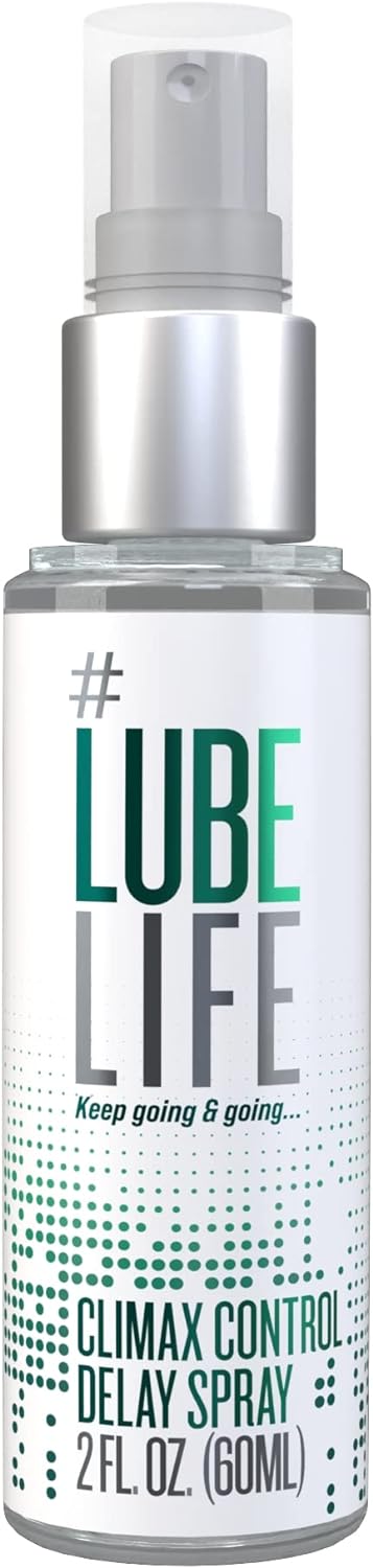 Lube Life Climax Control Delay Spray, Male Genital Desensitizer with Active Ingredient Benzocaine to Keep You Lasting Longer, Stamina-Enhancing, for Men and Couples, 2 Fl Oz - DragonVitality