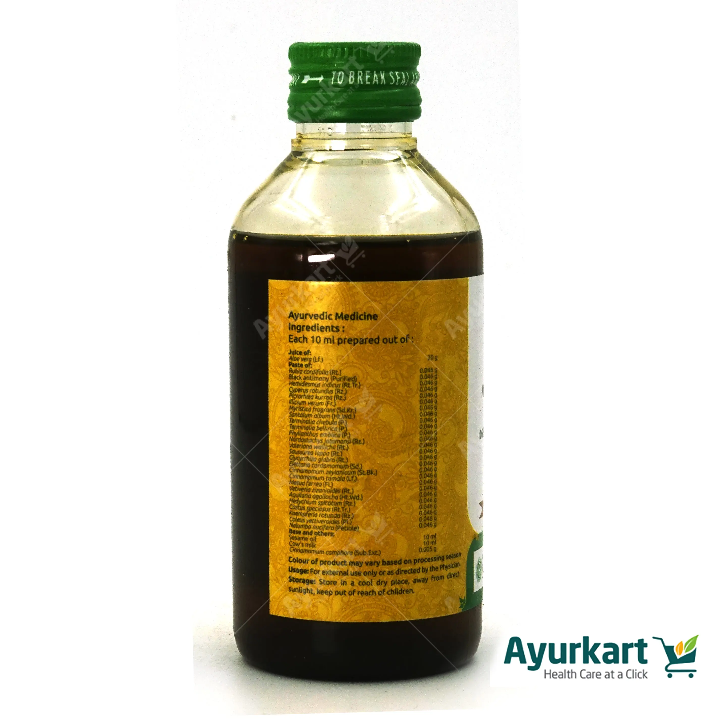 Manjishtadi Thailam - 200ML - Vaidyaratnam - DragonVitality