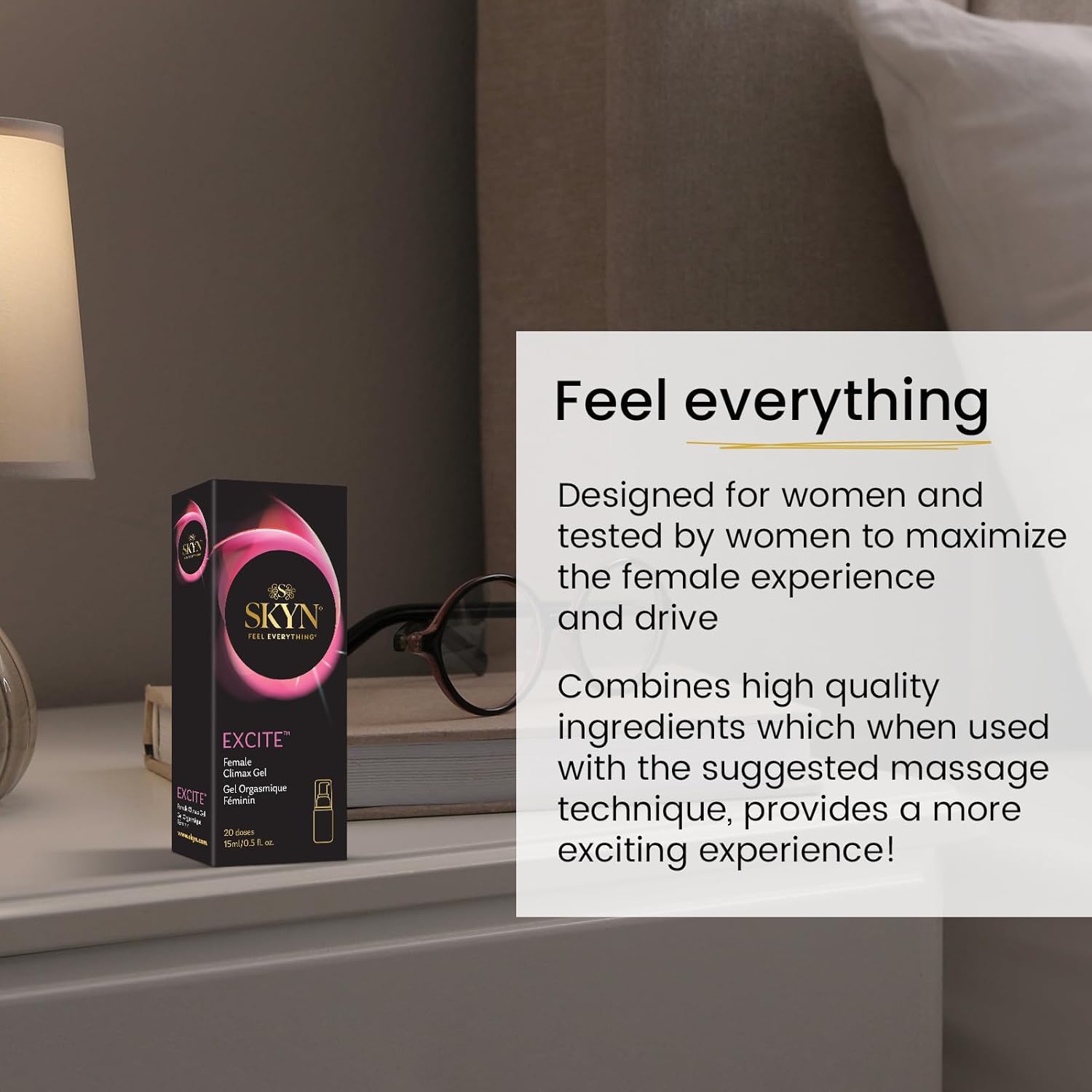 SKYN EXCITE Female Sexual Stimulating Gel, 0.5 Ounce - DragonVitality