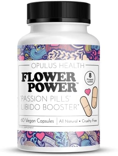 Flower Power 'Passion Pills' Potent Libido Booster for Women | Comprehensive Women's Libido Enhancer | Dynamic Energy Booster for Women - 60 ct Vegan - DragonVitality