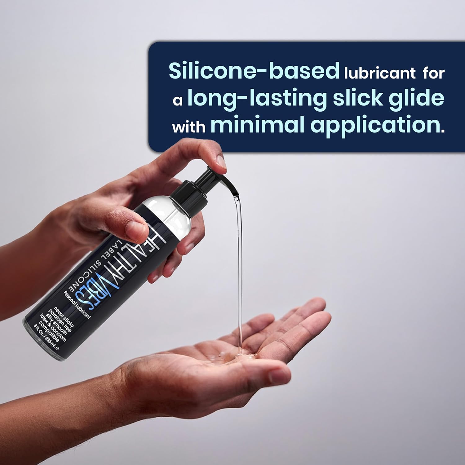 Black Label Silicone Based Personal Lubricant- Lasts Long & Easy to Clean, Water Resistant Lube, Lubricant for Privacy Safe for Most Skin Types- 8 oz - DragonVitality