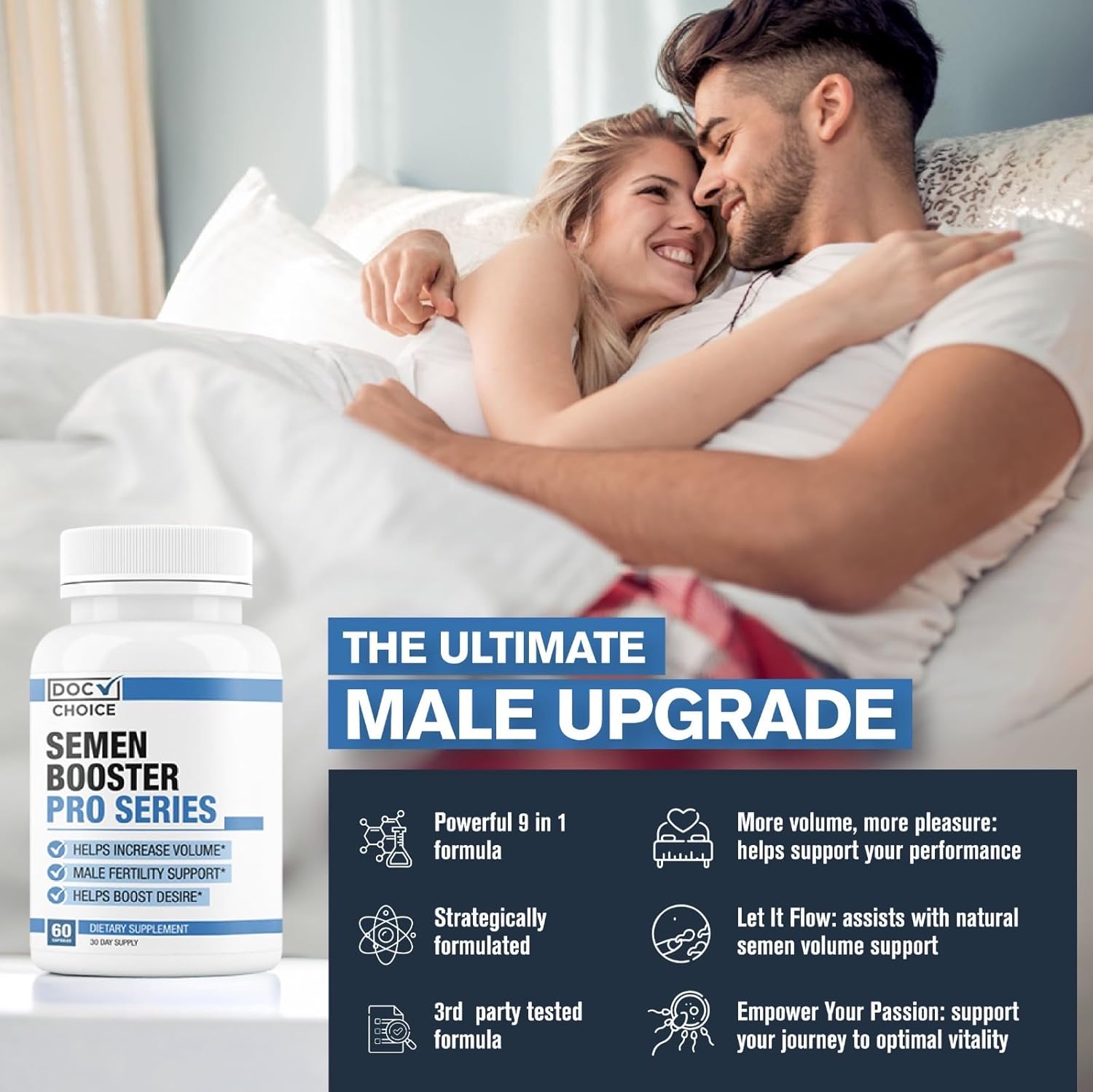 Semen Volume Booster PRO Series for Men - Pills for Men Fast Acting Blood Flow, Enhance Load Size, Healthier Taste & Fertility Support | 3rd Party Tested Supplement - 60 Pills for Adults - DragonVitality