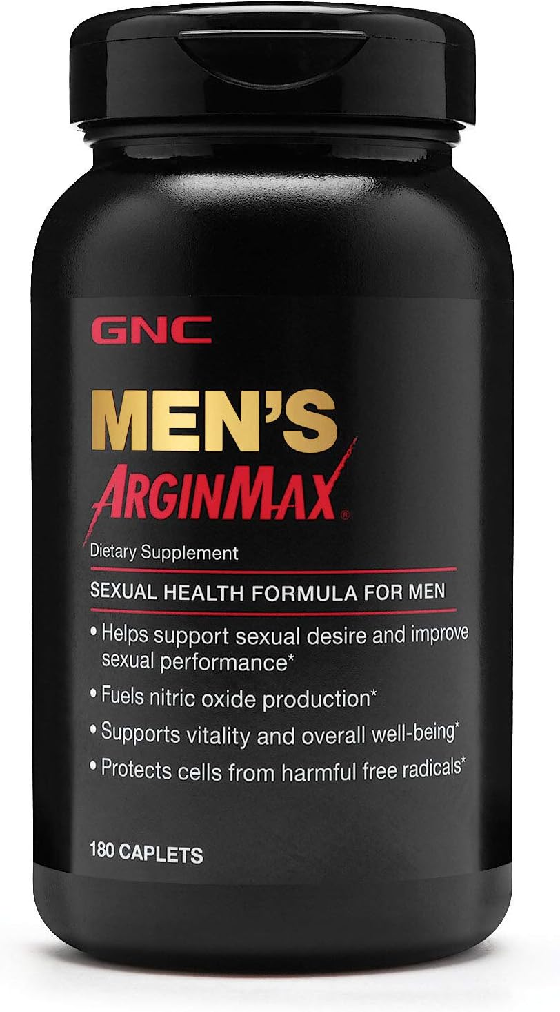 GNC Mens Arginmax Sexual Health Supplement for Men, 180 Count, Supports Blood Flow and Vitality - DragonVitality