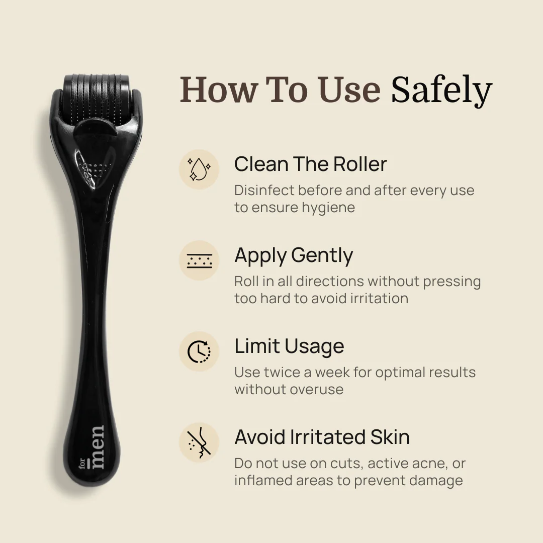 Derma Roller for Hair Growth – 540 Titanium Needles for Scalp & Beard - DragonVitality