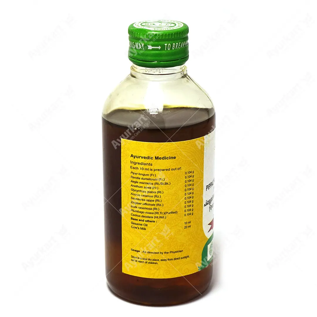 Pippalyadi Anuvasana Thailam - Pippalyadi Thailam - 200ML - Vaidyaratnam
