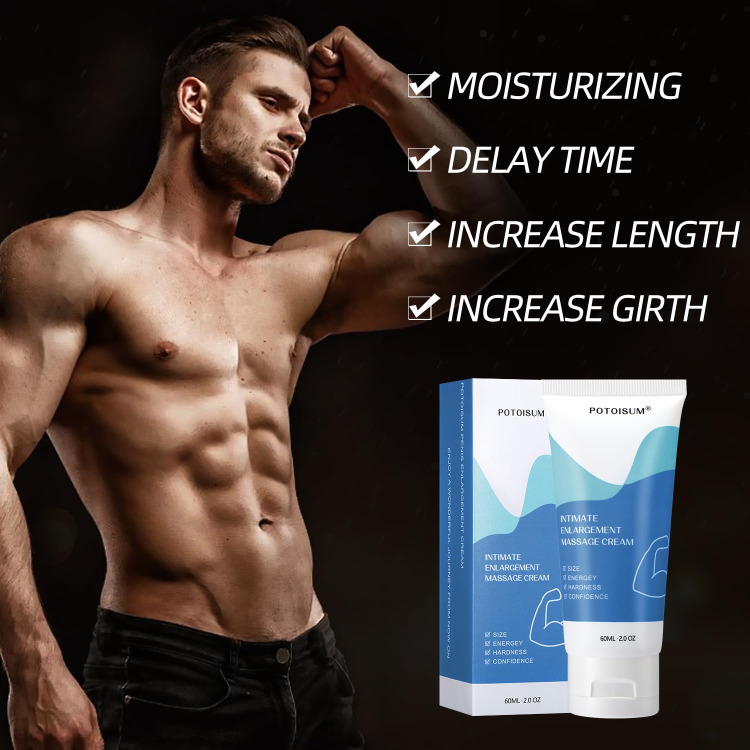 Penis Enlargement Cream, Male Private Part Massage, Growth & Extender Gel, Add Inches Increase Size and Girth, moisturizing Cream for Men - DragonVitality