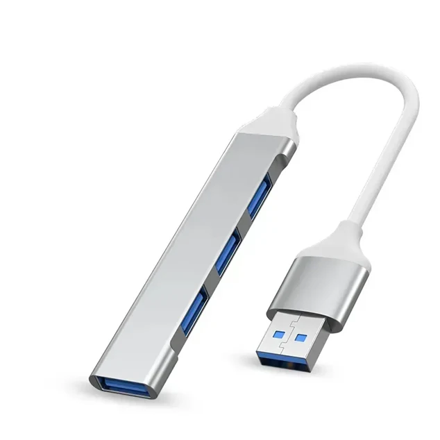 4-in-1 USB Hub Docking Station - Silver or Grey