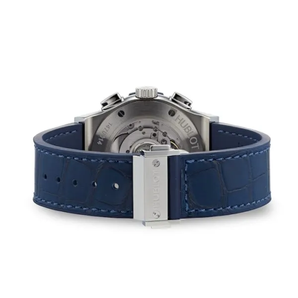 Hublot Classic Fusion Men Automatic Blue Rubber and Alligator Watch 541.NX.7170.LR