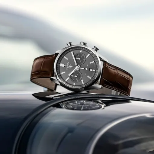 TAG Heuer Carrera Men Automatic Grey Alligator Watch CBN2012.FC6483