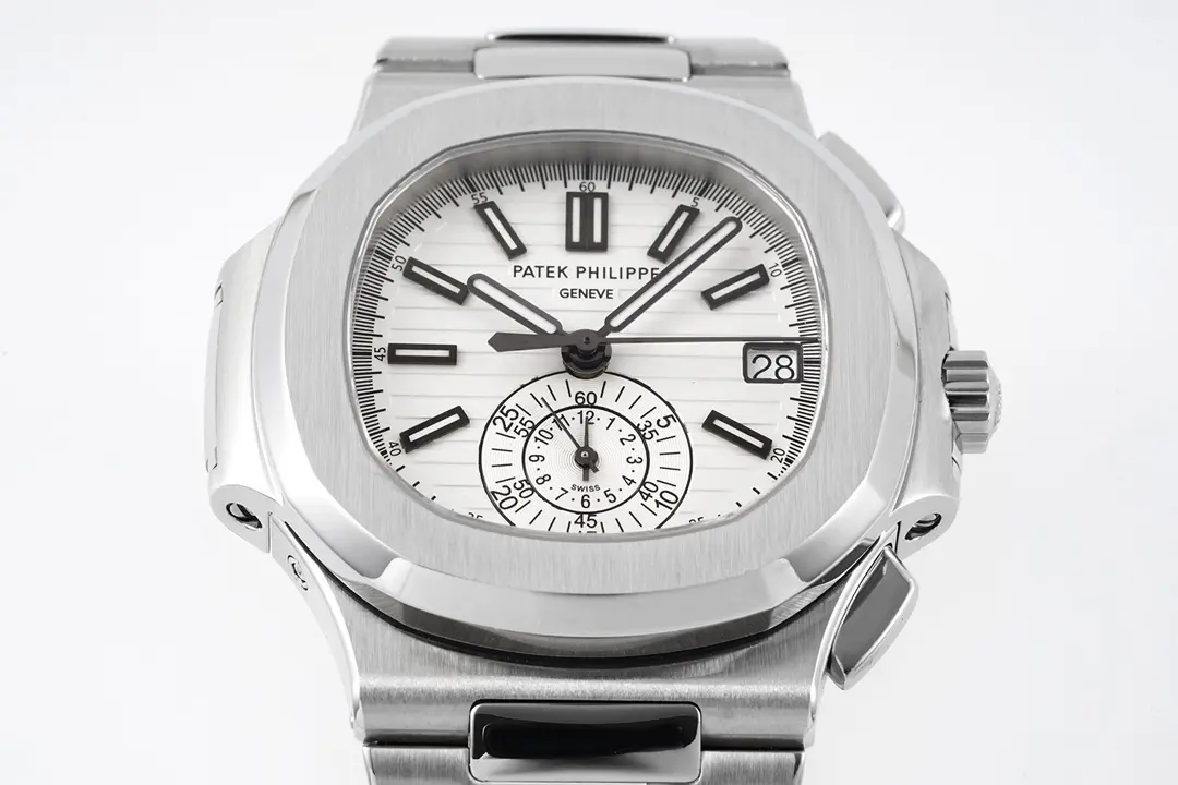 Patek Philippe Silver Nautilus Chronograph Watch