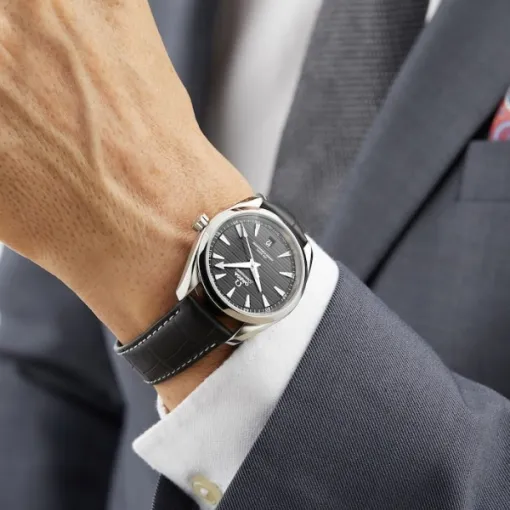 Omega Seamaster Aqua Terra Men Automatic Black Leather Watch O22013382001001