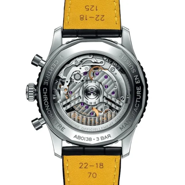 Breitling Navitimer Men Automatic Silver Alligator Watch AB0138241G1P1