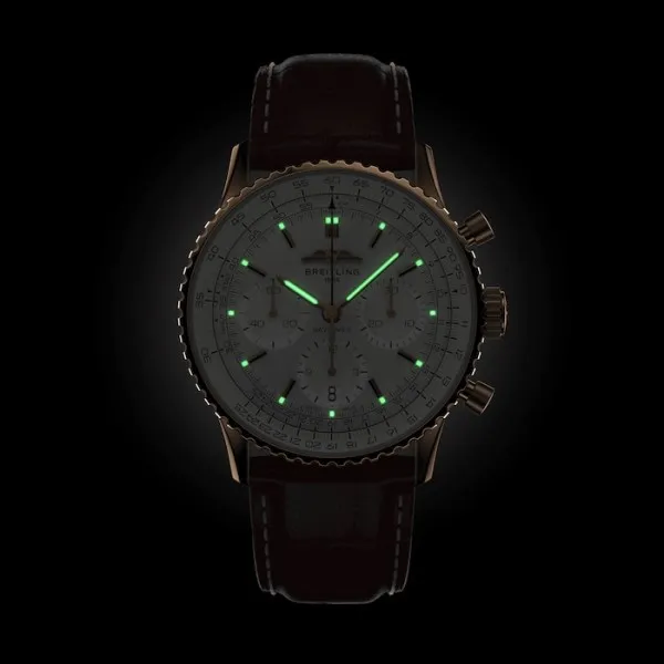 Breitling Navitimer Men Automatic Silver Alligator Watch RB0139211G1P1