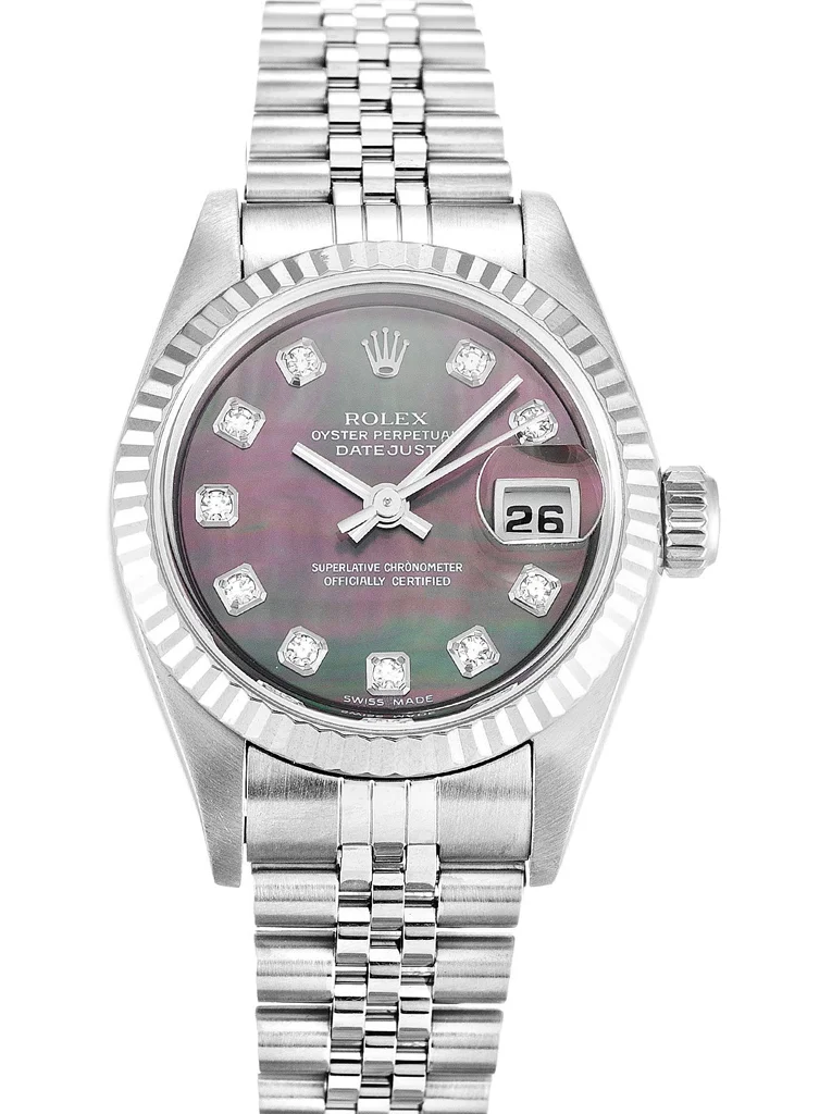 Rolex Lady-Datejust 26mm Mother of Pearl   Black Dial 79174