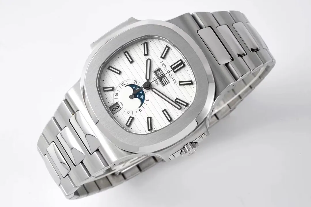 Patek Philippe Nautilus Silver Annual Calendar