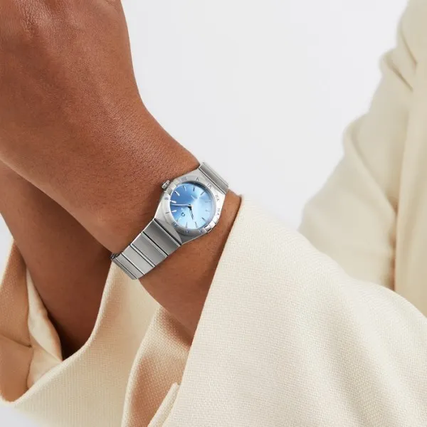 Omega Constellation Women Quartz Blue Stainless Steel Watch O13110286003001