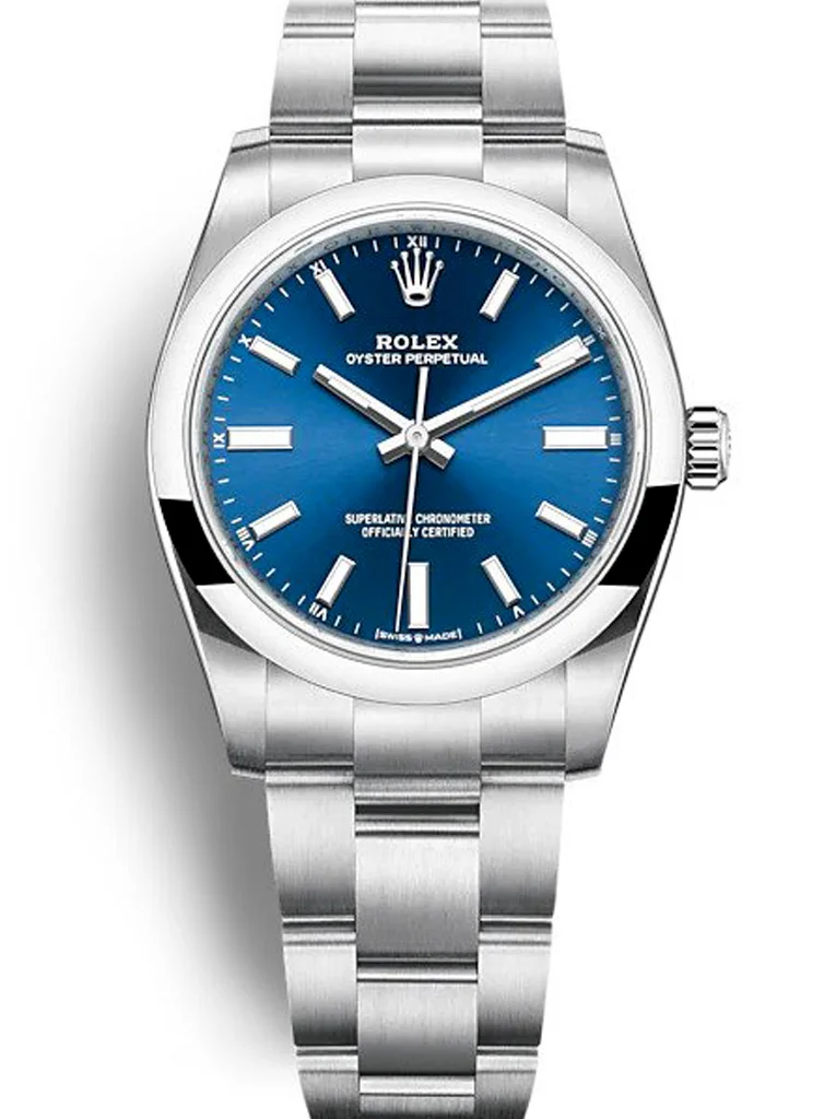 Rolex Oyster Perpetual Lady 34mm Blue Dial 124200