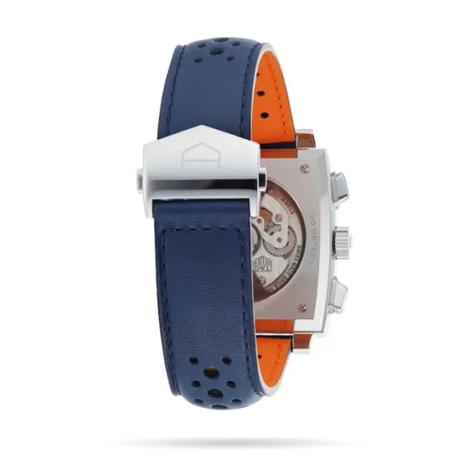 TAG Heuer Monaco Men Automatic Blue Leather Watch CBL2115.FC6494