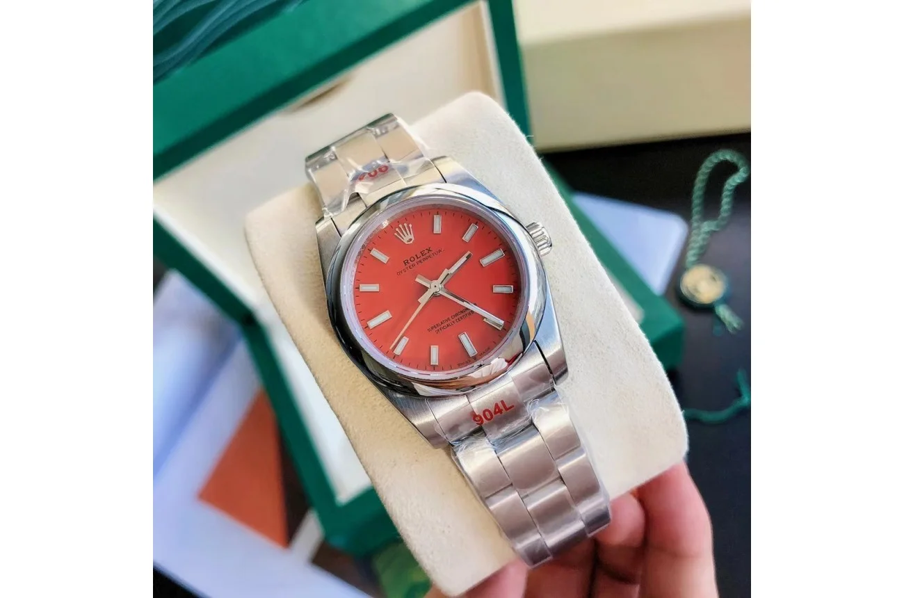 Couple Watches Rolex Oyster Perpetual 31/41mm SS/SS Red/Stk