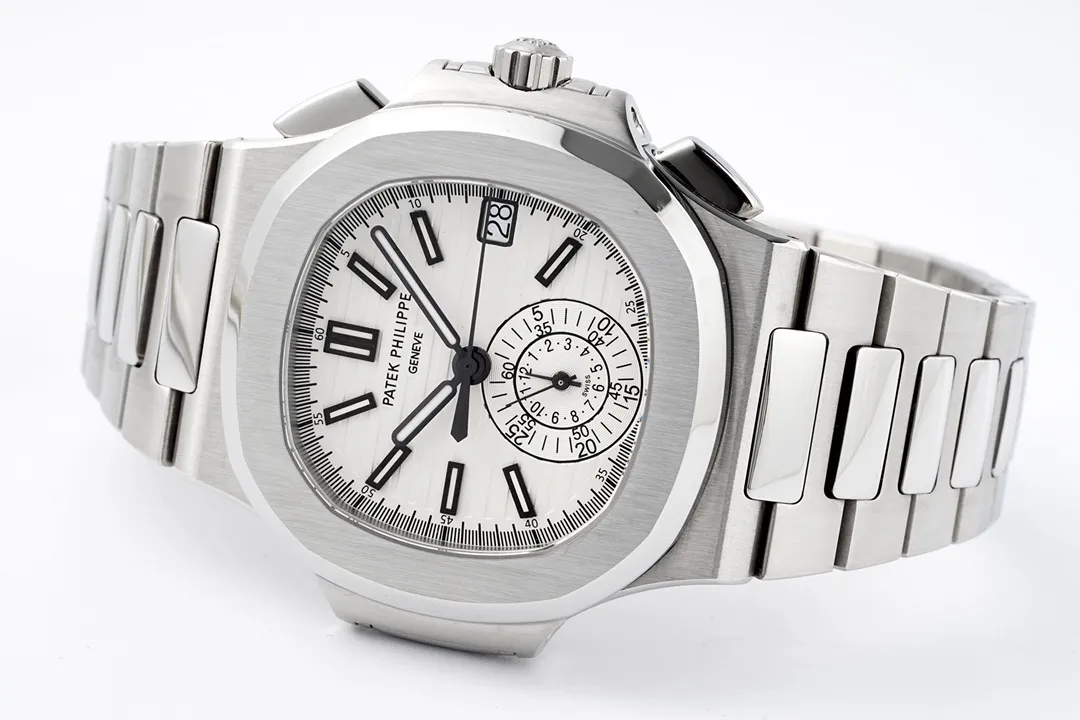 Patek Philippe Silver Nautilus Chronograph Watch