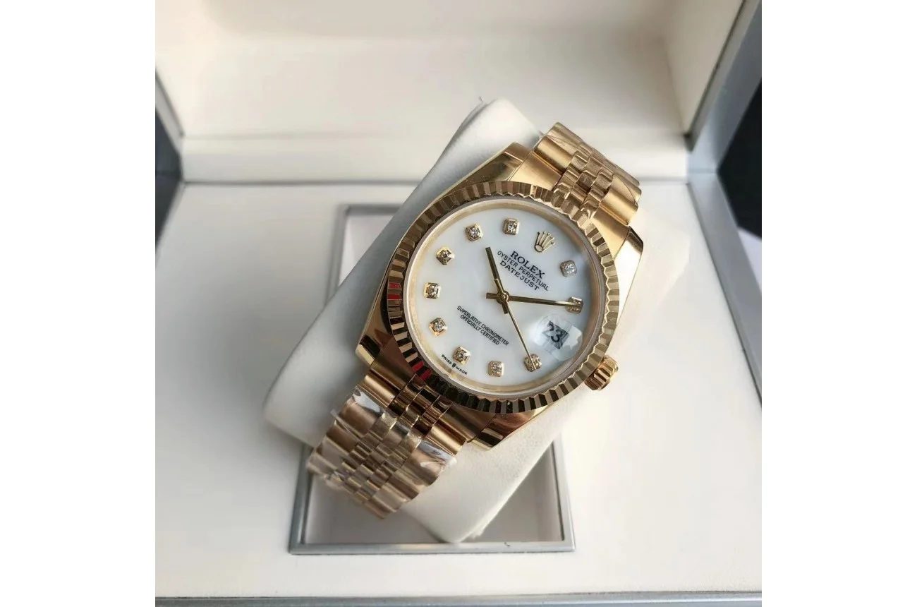 Couple Watches Rolex Datejust 36/28mm RG/RG Jub White/Dial