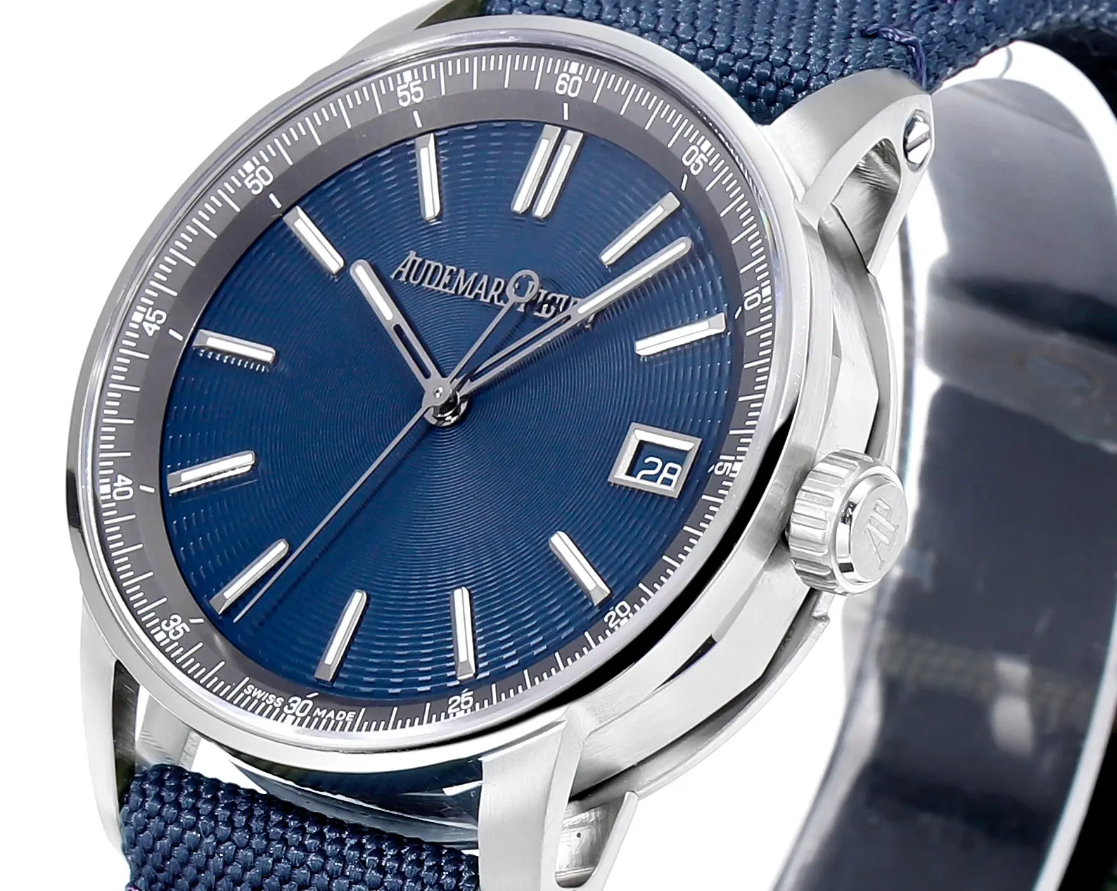 watch Audemars Piguete CODE 11.59 Automatic Watch   Night Blue Dial, Stainless Steel Case, Blue Fabric Strap, 41mm