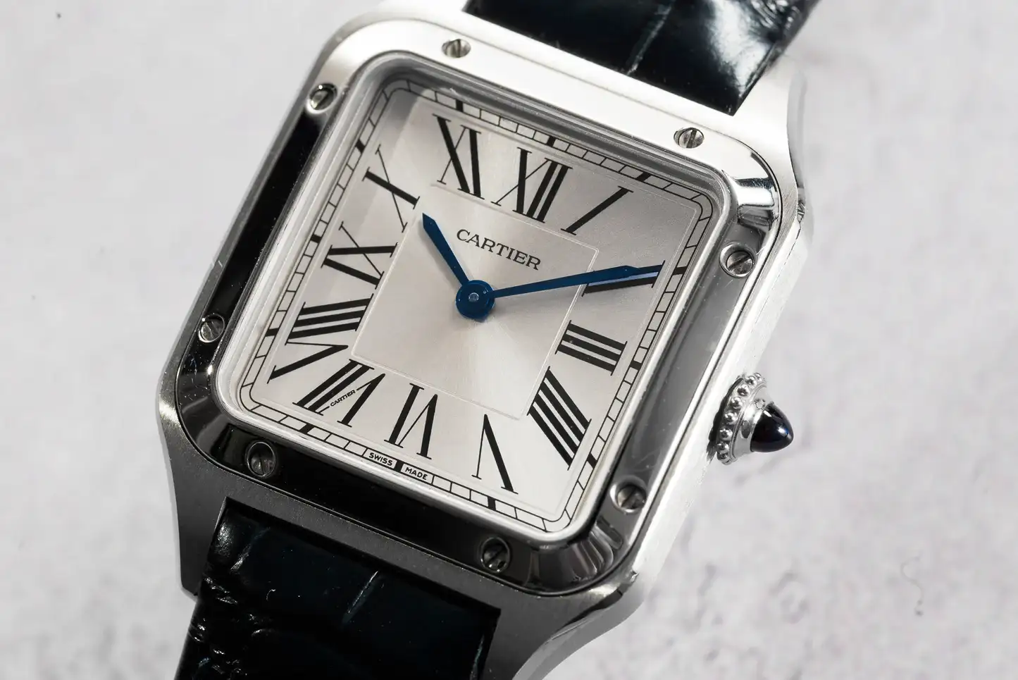 Cartier Santos-Dumont Men Automatic Silver Stainless Steel Watch WSSA0032