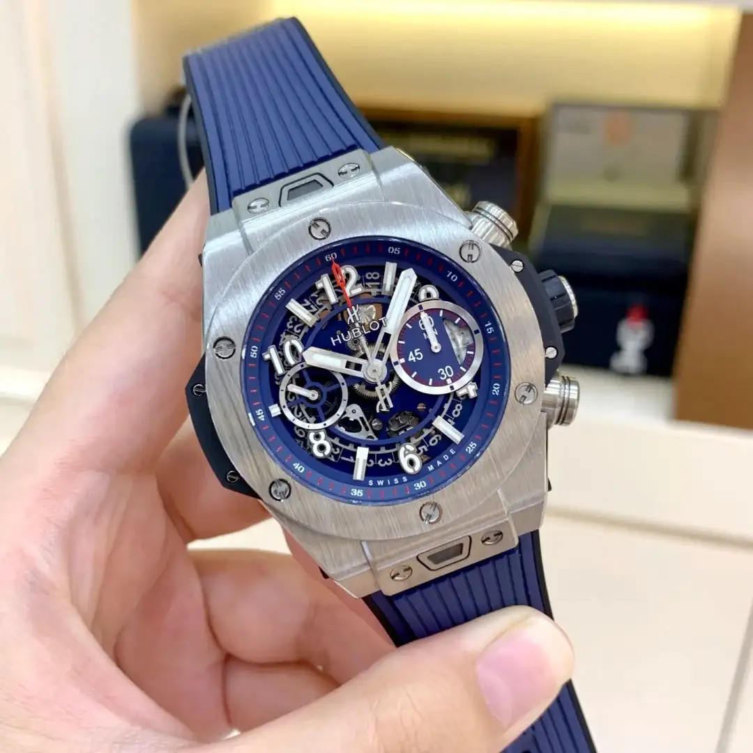 Hublot Big Bang Men Automatic Blue Rubber Watch 411.NX.5179.RX
