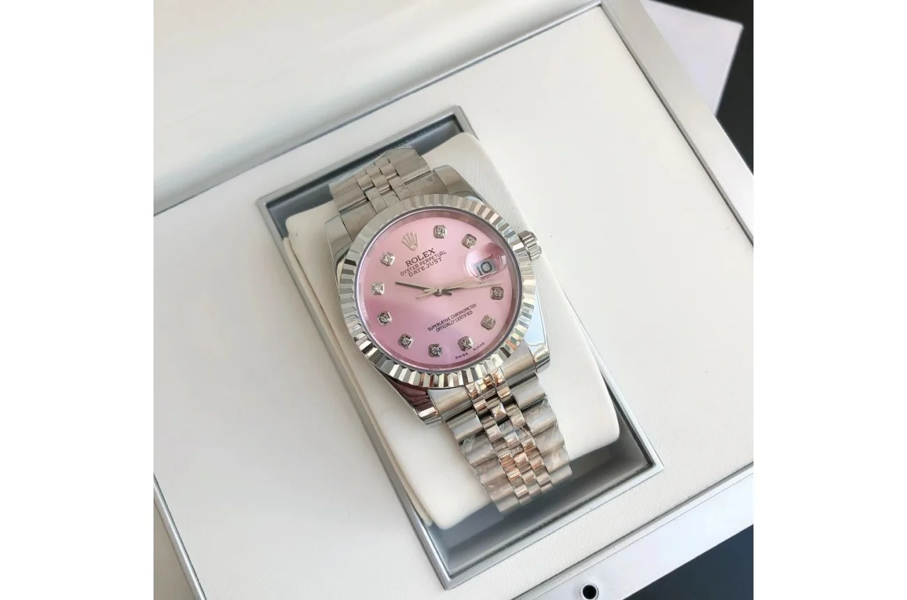 Couple Watches Rolex Datejust 36/28mm SS/SS Jub Pink/Dial