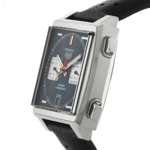 TAG Heuer Monaco Men Automatic Blue Leather Watch CAW211P.FC6356