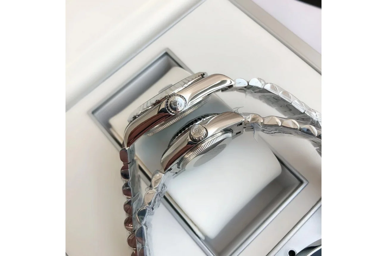 Couple Watches Rolex Datejust 36/28mm SS/SS Jub Black/Dial