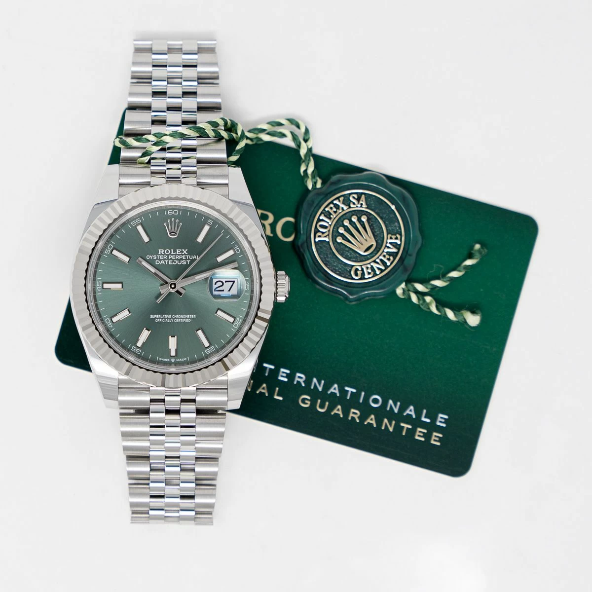 Rolex Datejust 41mm Green Dial 126334 Jubilee