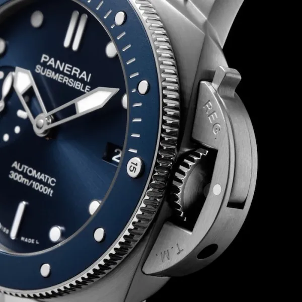 Panerai Submersible Men Automatic Blue Stainless Steel Watch PAM01068
