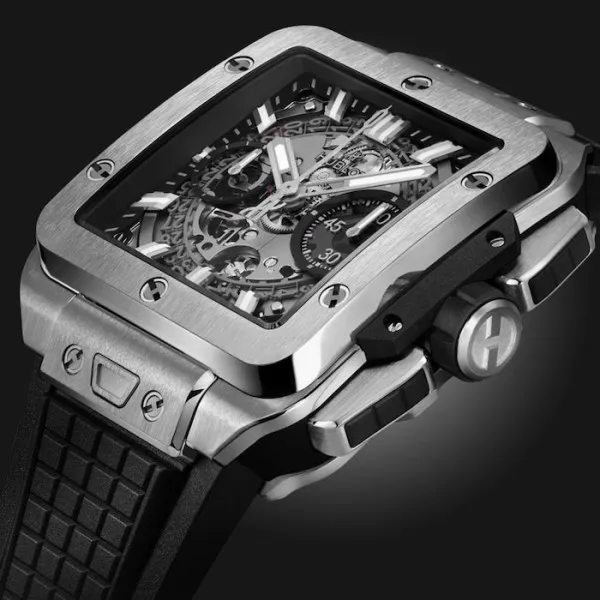 Hublot Square Bang Men Automatic Skeleton Rubber Watch 821.NX.0170.RX