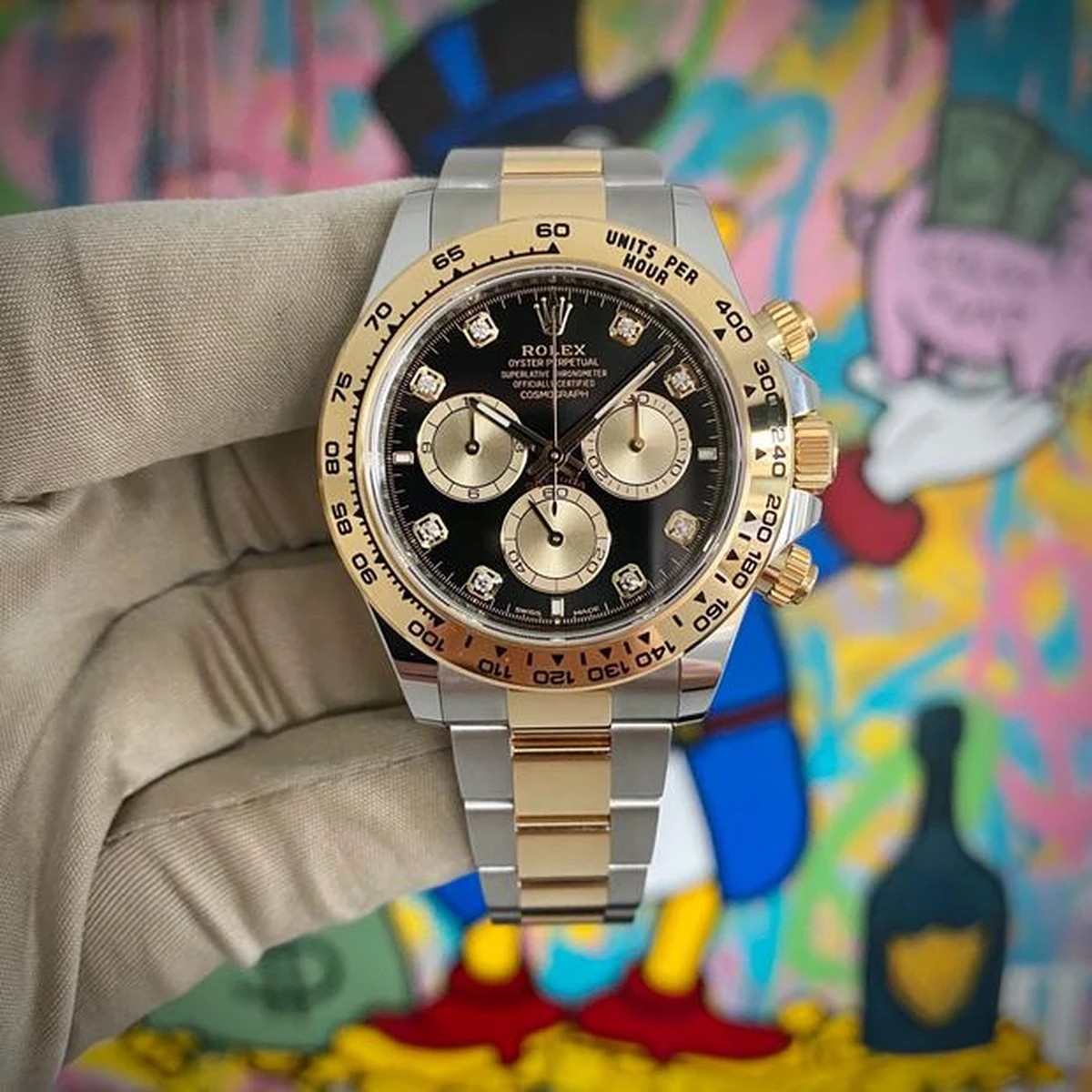 Superclone Rolex Daytona Black Diamond Dial 126503