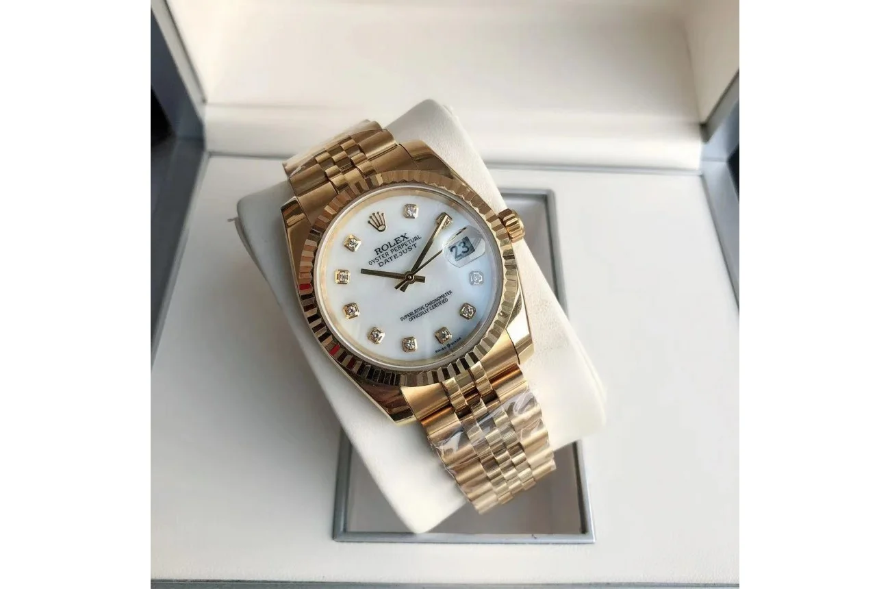 Couple Watches Rolex Datejust 36/28mm RG/RG Jub White/Dial