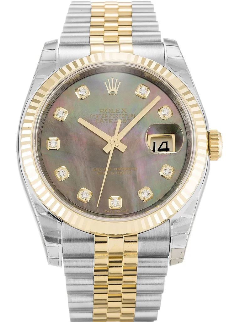 Rolex Datejust 36mm Mother of Pearl   Black Dial 116233