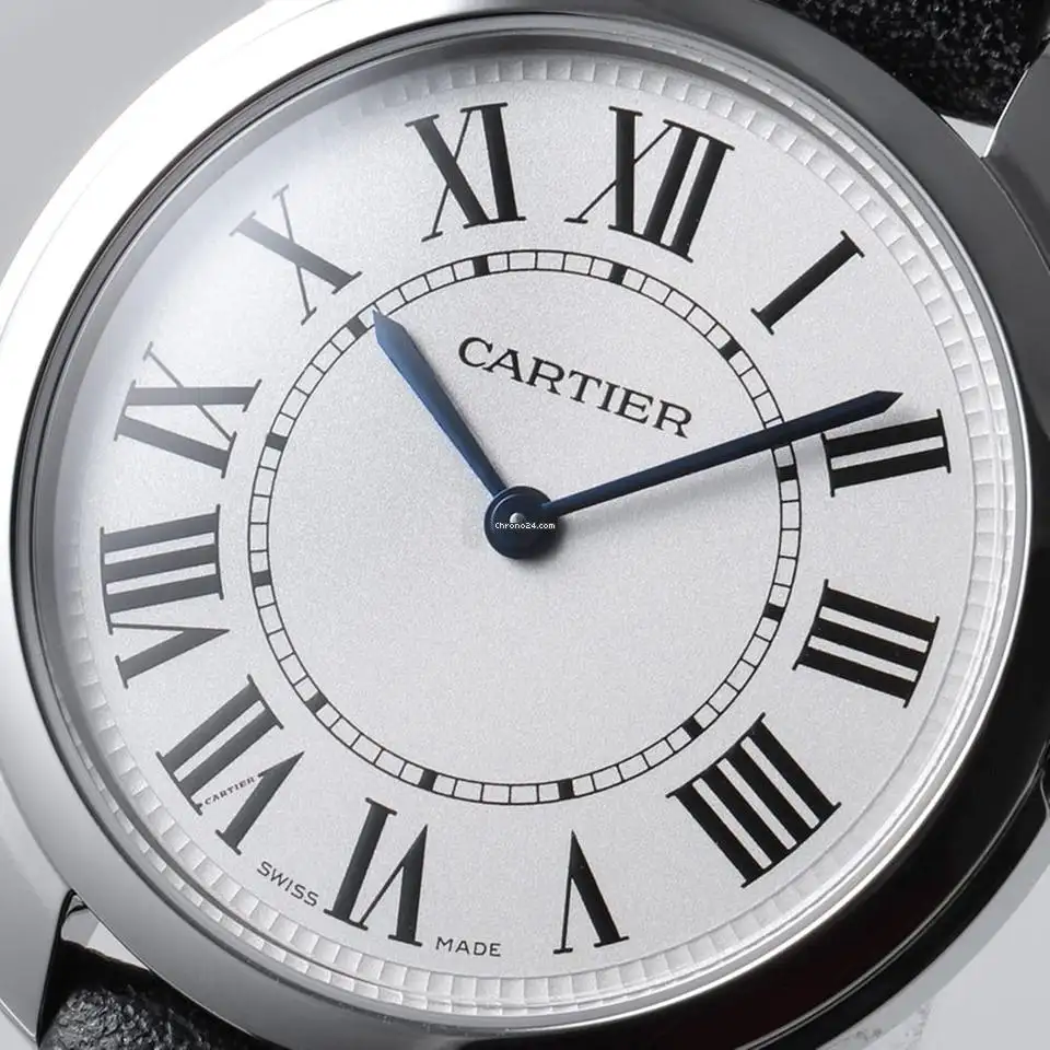 Cartier Ronde Must Women Quartz Silver Calf Watch WSRN0030