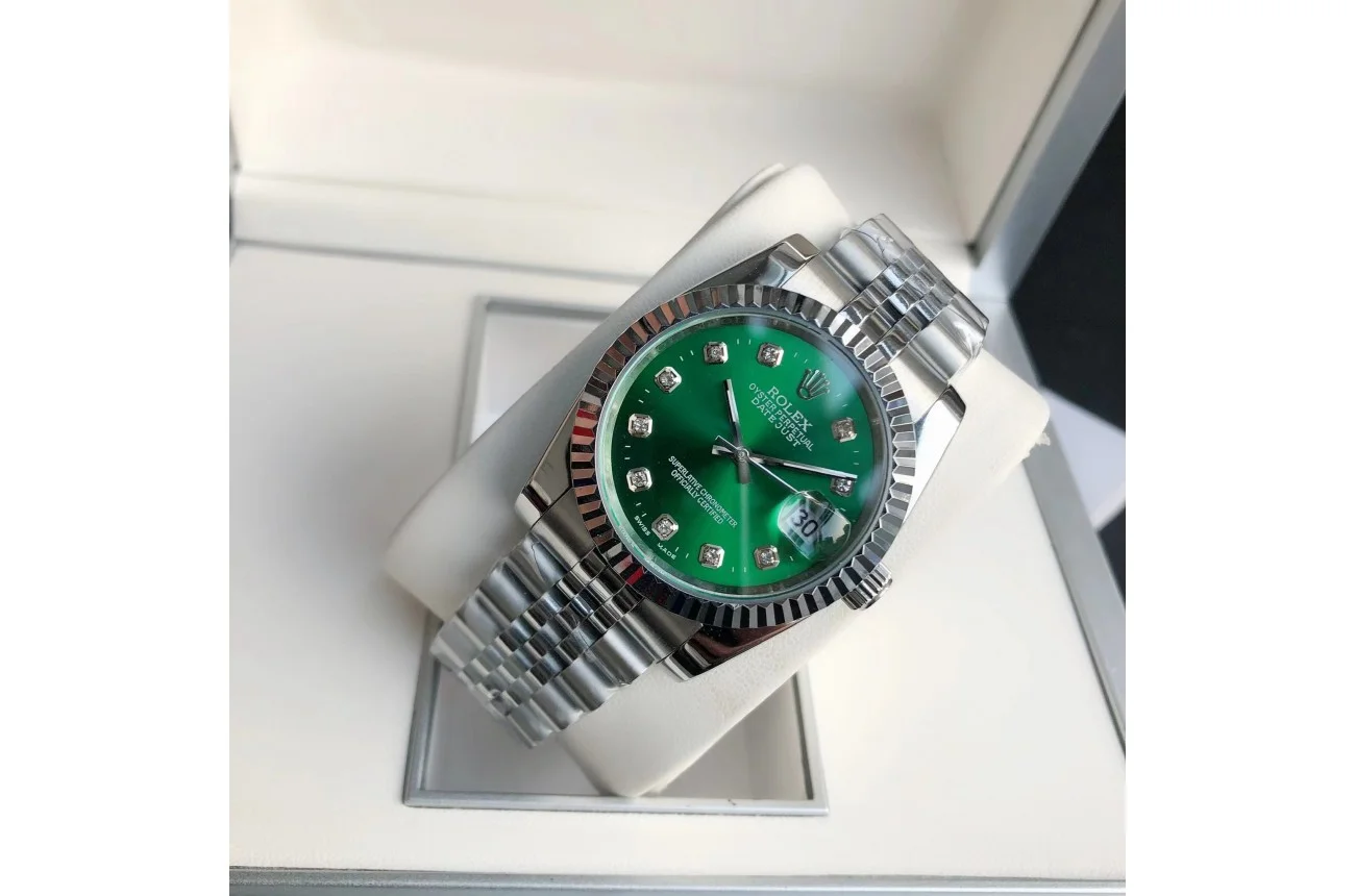 Couple Watches Rolex Datejust 36/28mm SS/SS Jub Green/Dia