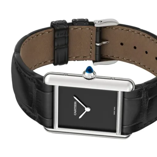 Cartier Tank Must Women Quartz Black Alligator Watch WSTA0072