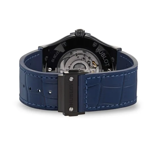 Hublot Classic Fusion Men Automatic Blue Rubber and Alligator Watch 511.CM.7170.LR