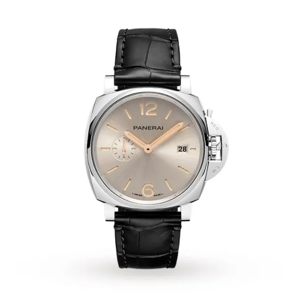 Panerai Luminor Due Men Automatic Ivory Alligator Watch PAM01249