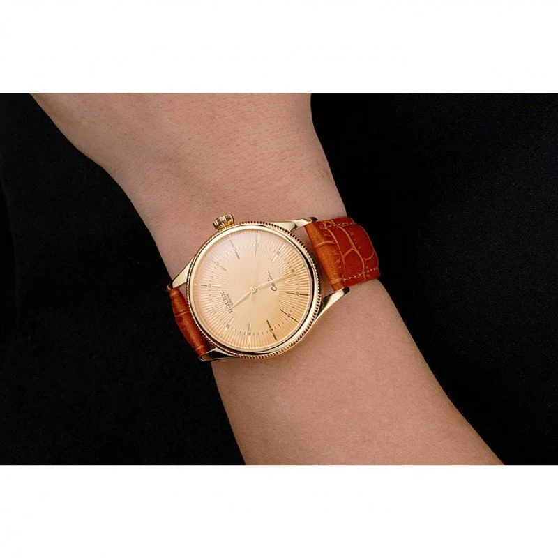 Superclone Rolex Cellini 38mm Gold Dial REP016808