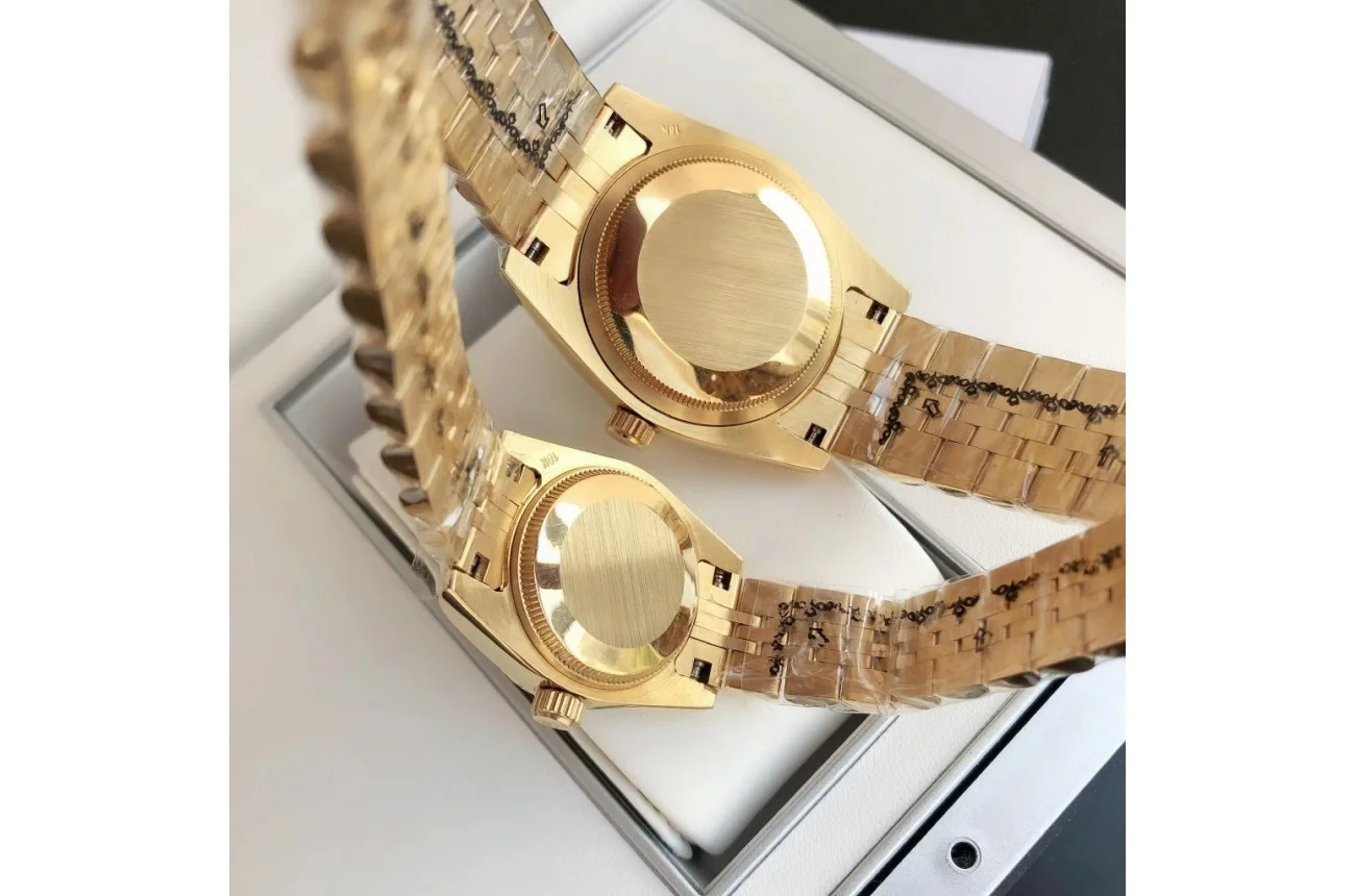 Couple Watches Rolex Datejust 36/28mm RG/RG Jub Black/Dial