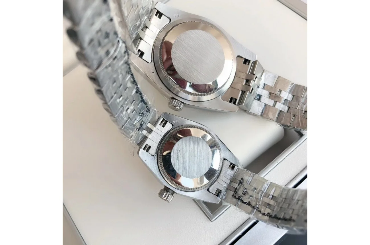 Couple Watches Rolex Datejust 36/28mm SS/SS Jub Black/Dial