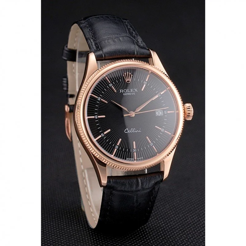 Superclone Rolex Cellini 38mm Black Dial REP016799