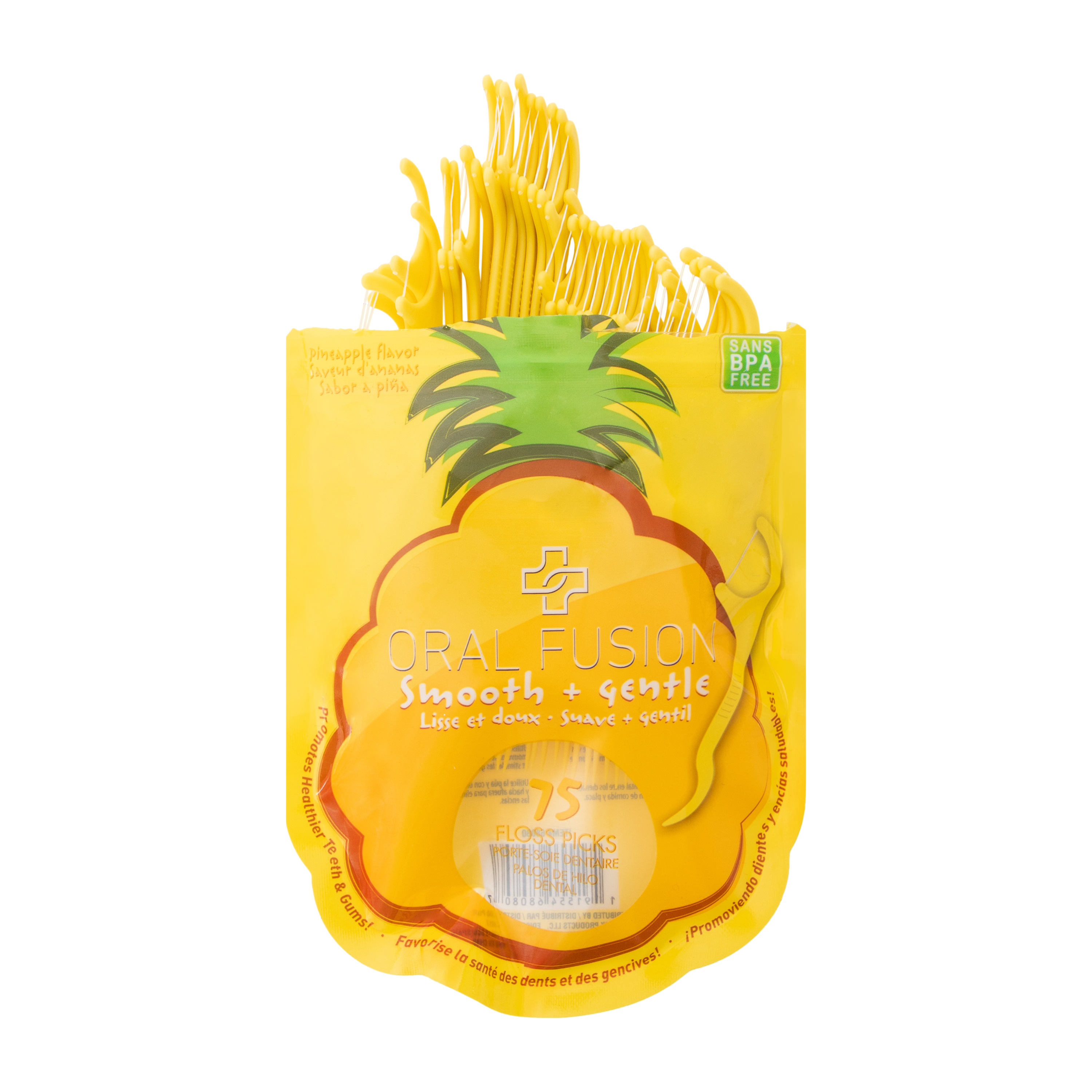 Oral Fusion Pineapple Flavored Floss Pick 75-Pack
