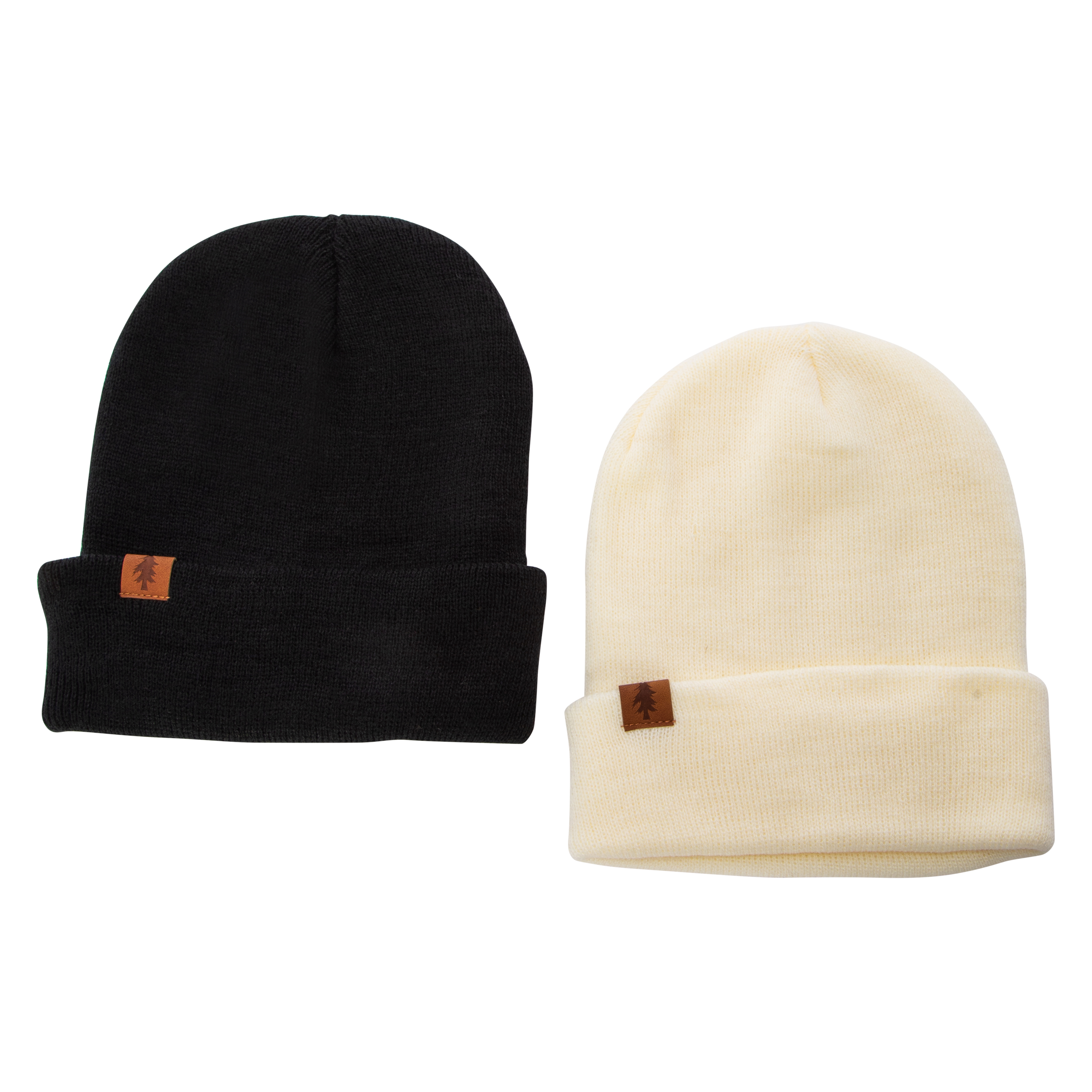 Solid Knit Beanie Hats 2-Count